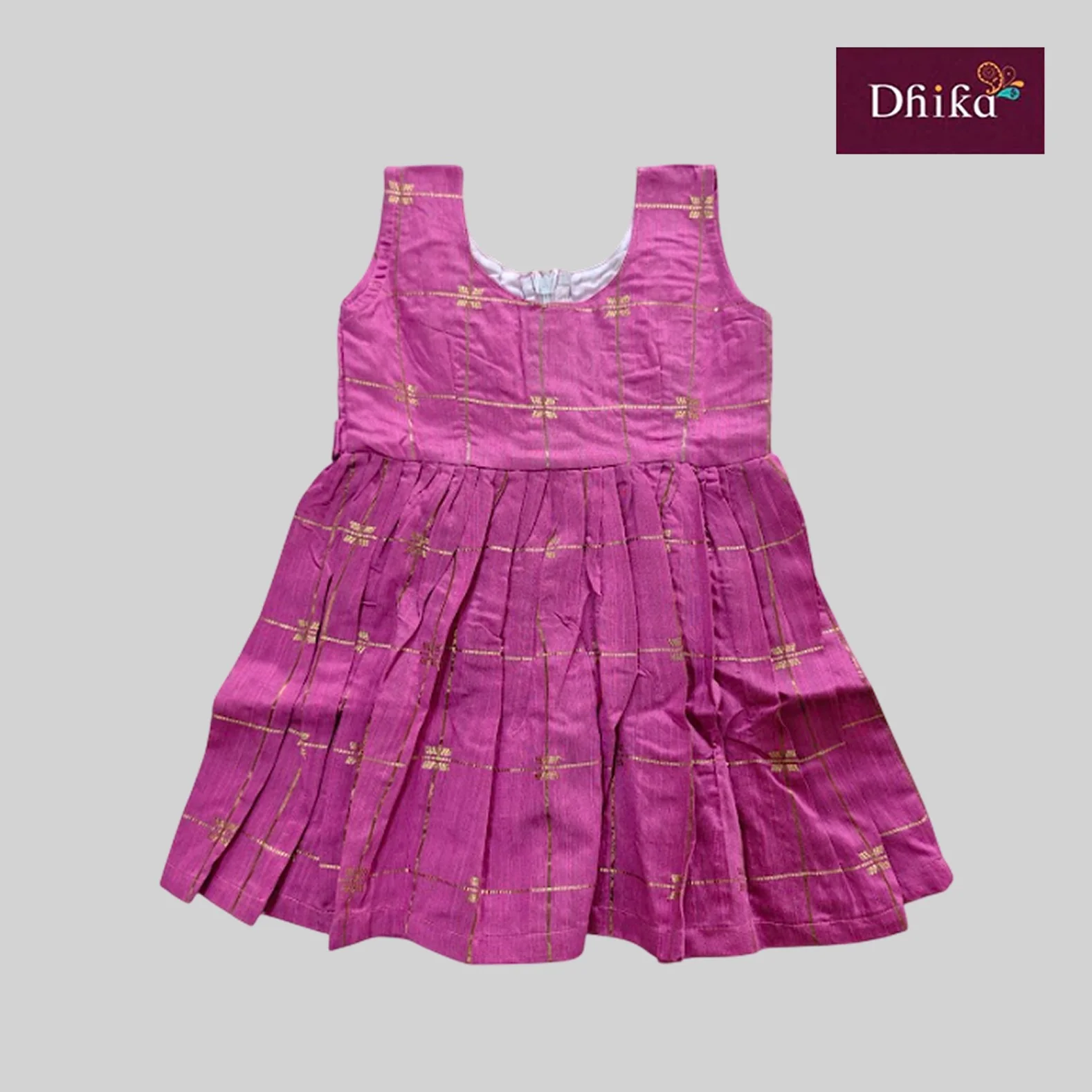 Baby Pink Raw Silk Frock for Girls – Traditional Festive & Party Wear Dress - Image 2
