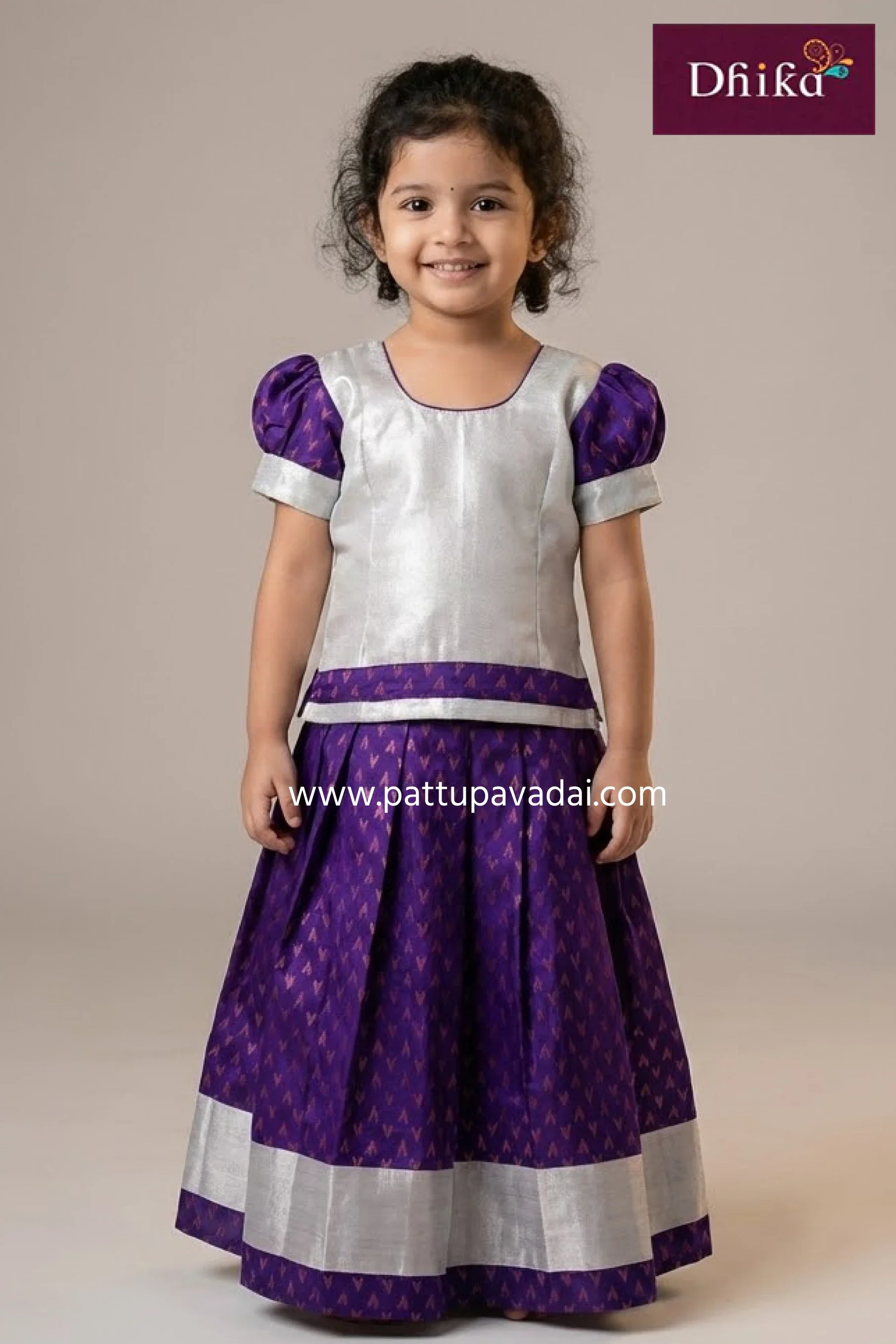 Blue and Silver Banarasi Skirt and Top – Traditional Occasion Wear for Kids