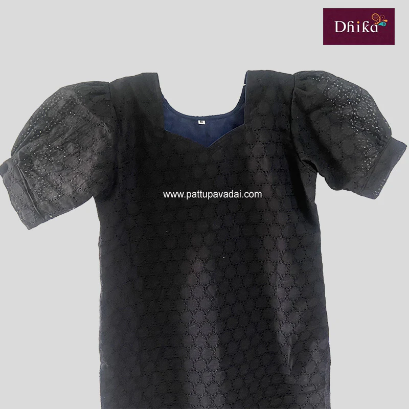 Hakoba Black Kurti – Elegant Embroidered Cotton Kurti for Women - Image 3