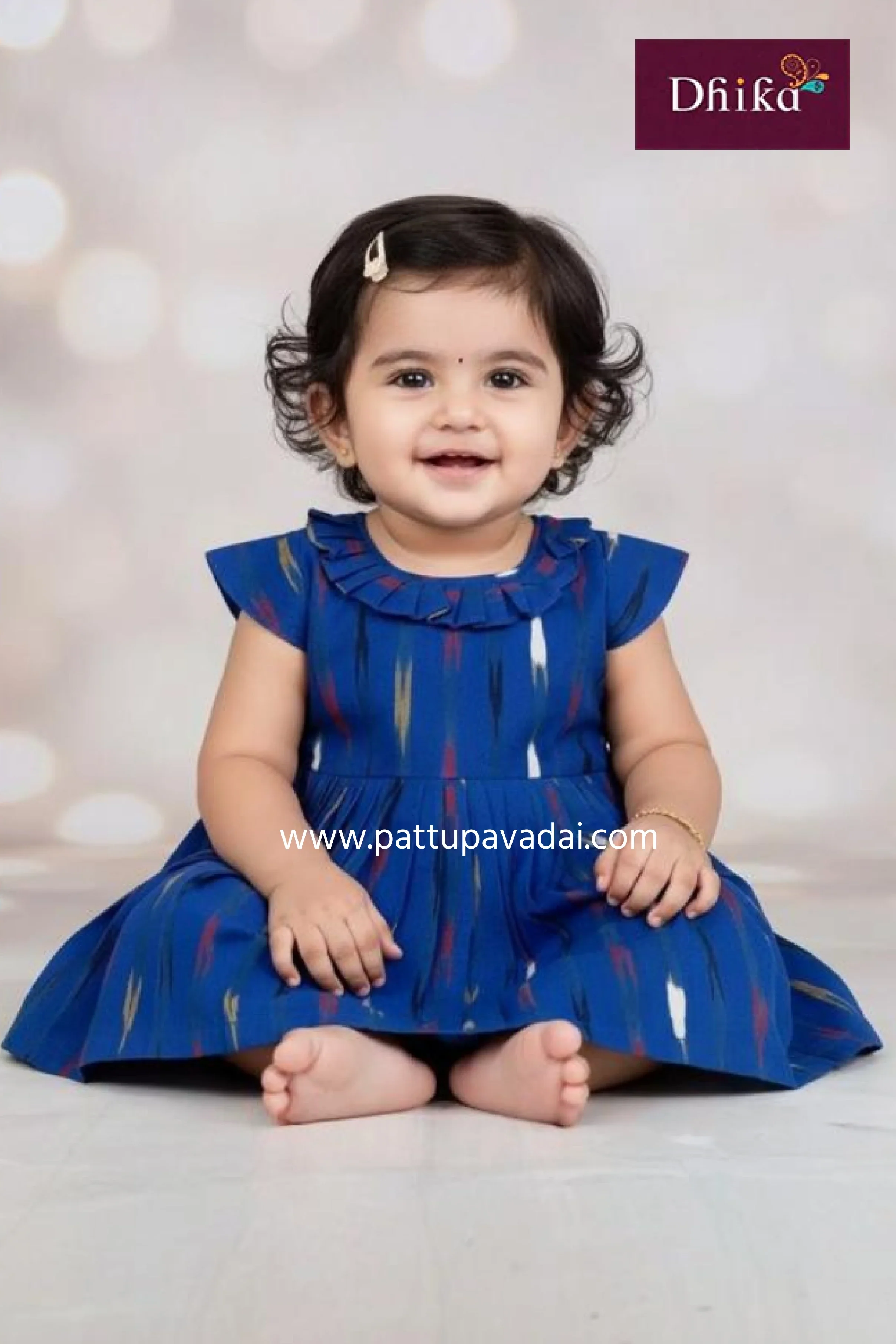 Ikkat Cotton Frock Blue – Trendy Casual & Party Wear Dress