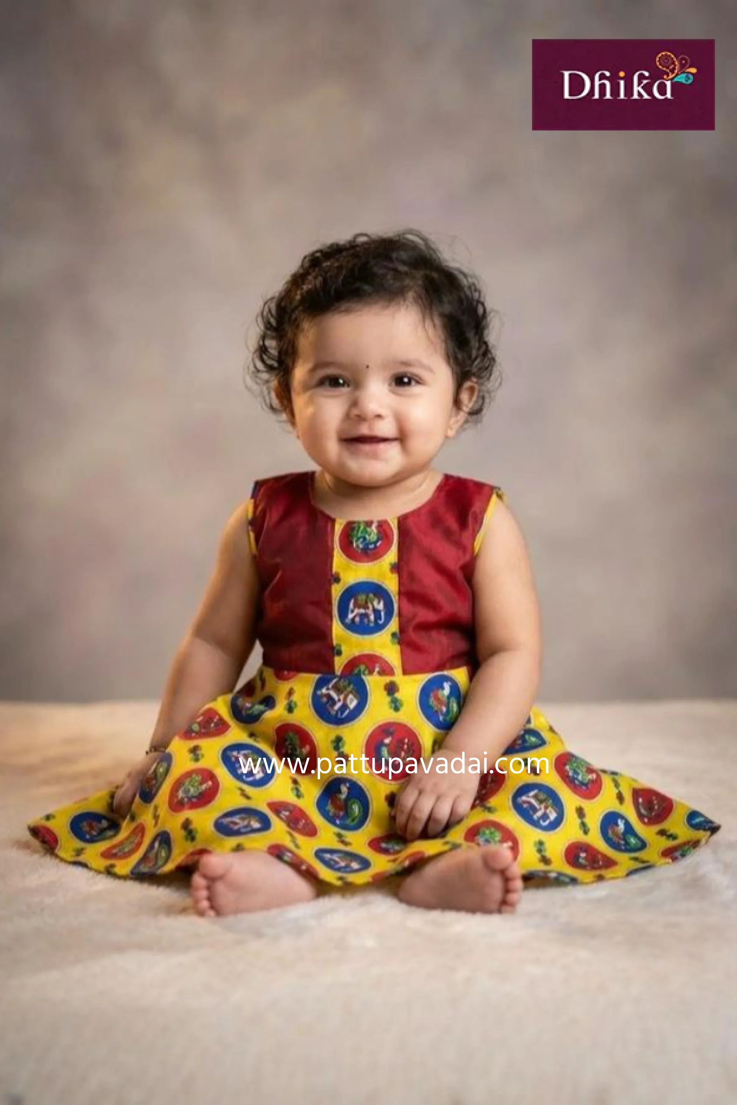Kids Cotton Frock Multicolor – Kalamkari Printed Comfortable Wear