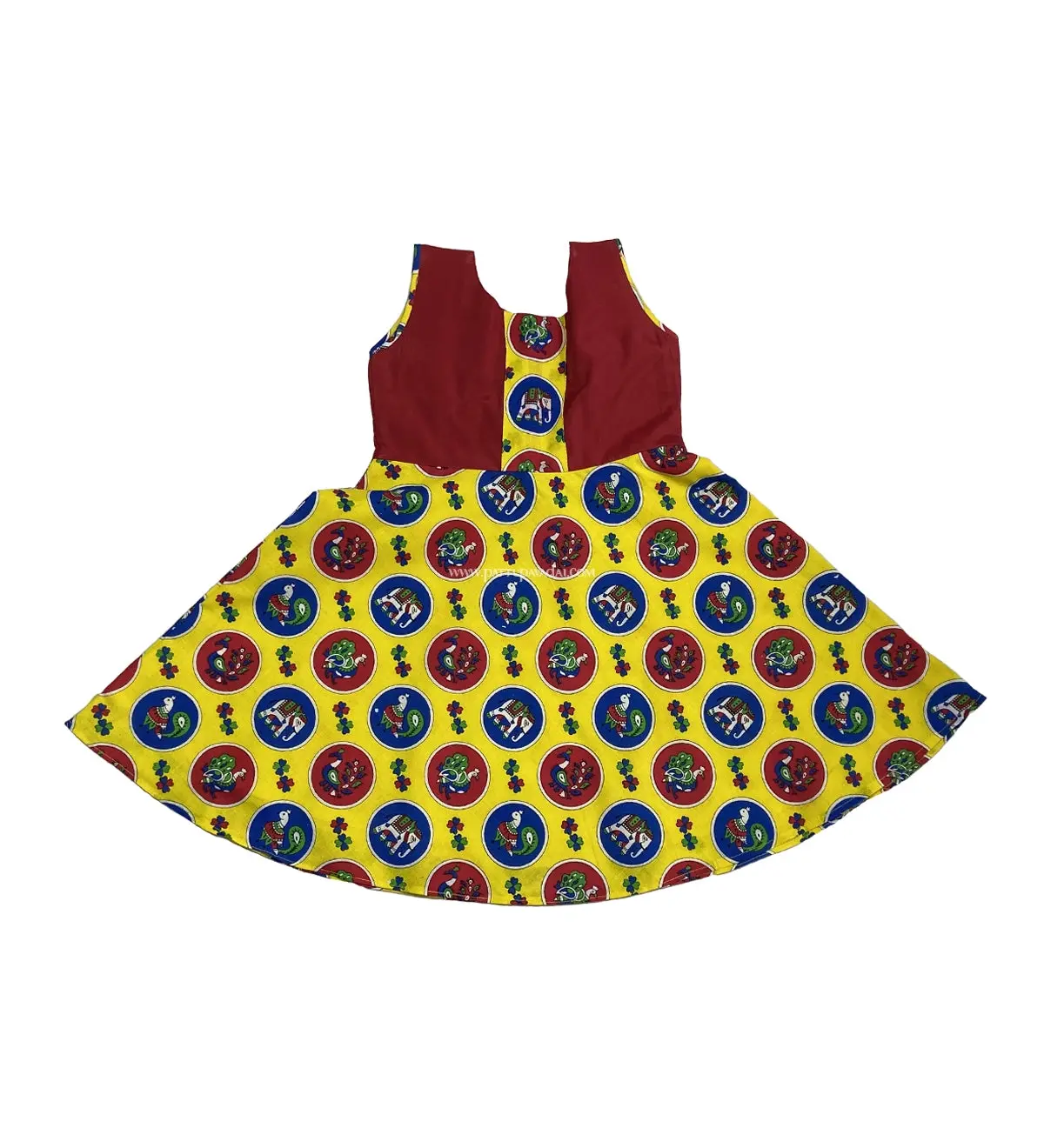 Kids Cotton Frock Multicolor – Kalamkari Printed Comfortable Wear - Image 2