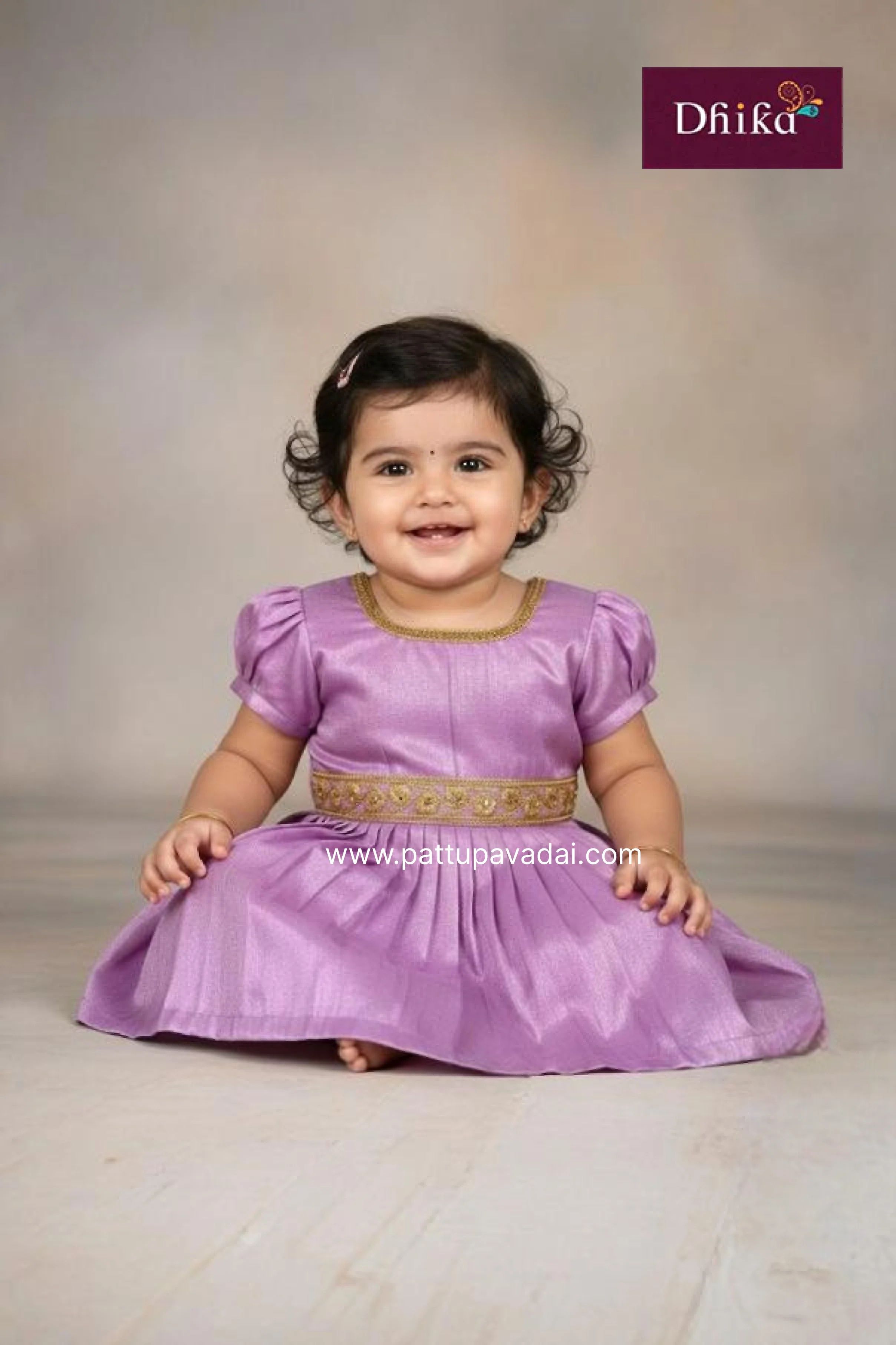 Lavender Tissue Silk Frock for Girls | Kids Party Wear Dress