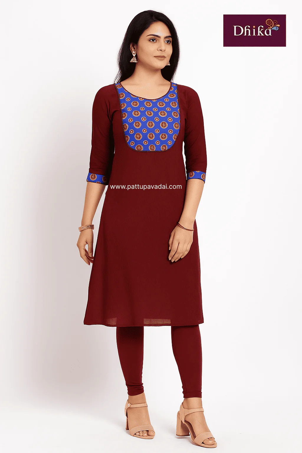 Maroon Vichitra Silk Kurti – Luxurious Traditional Wear for Women