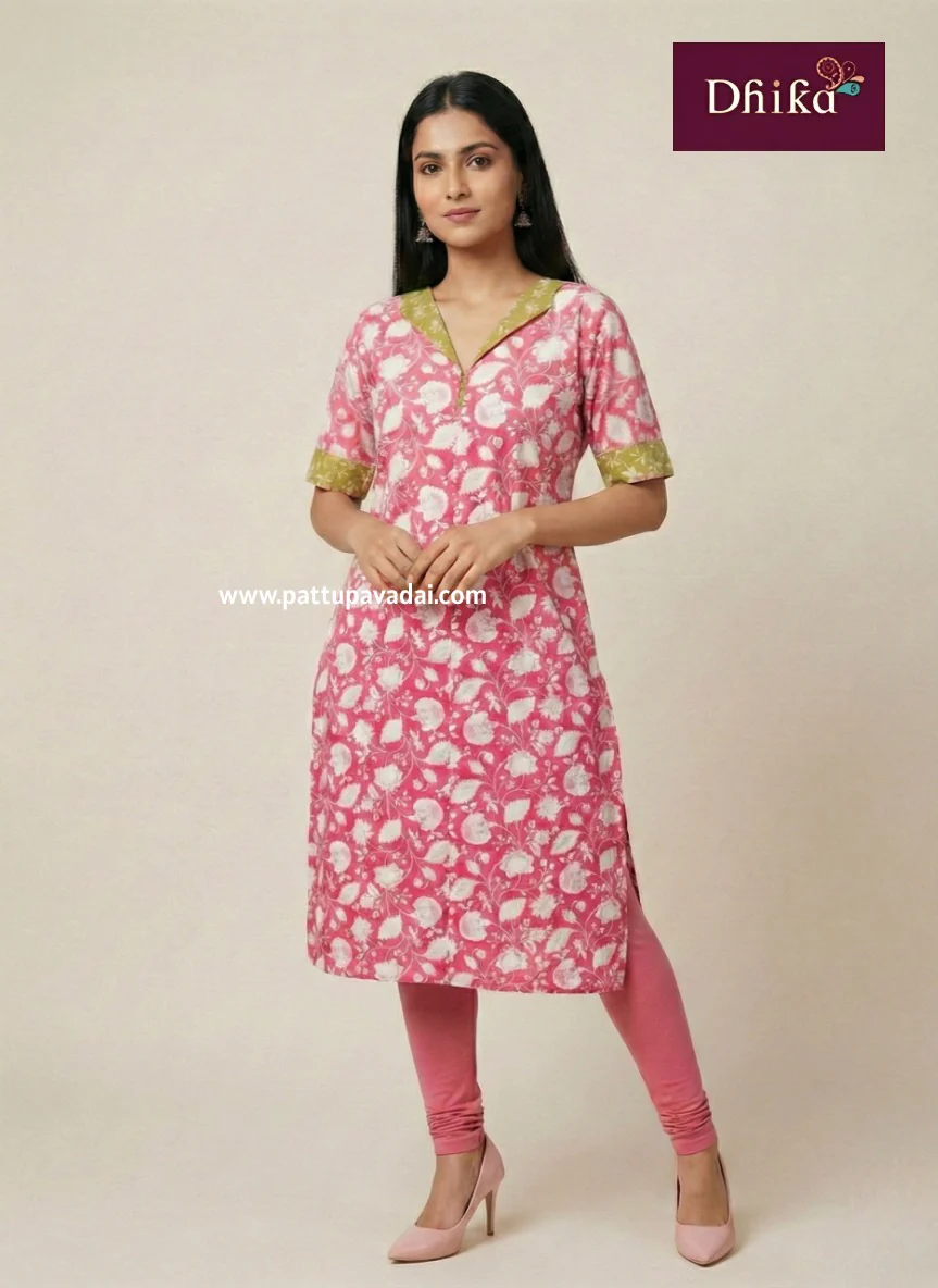 Mild Pink Cotton Kurti for Women with Lining – Comfortable Daily & Office Wear