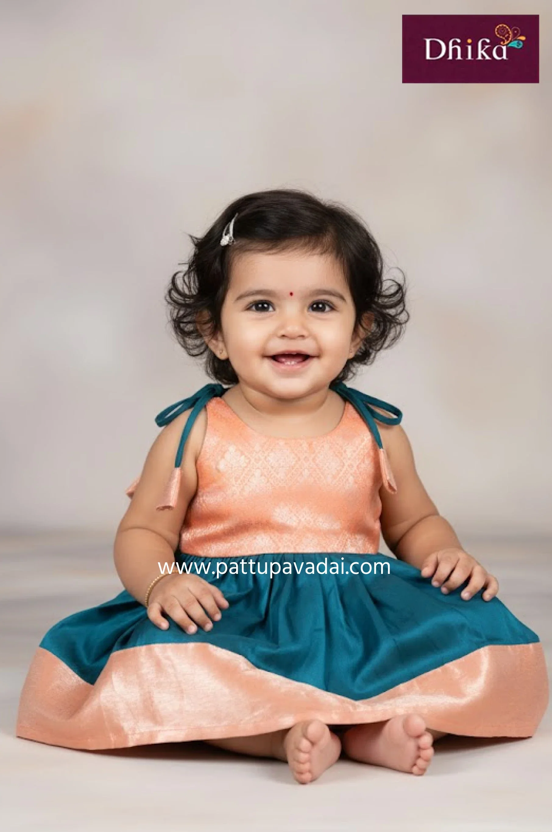 New Born Pure Silk Frock Orange – Elegant Party Wear