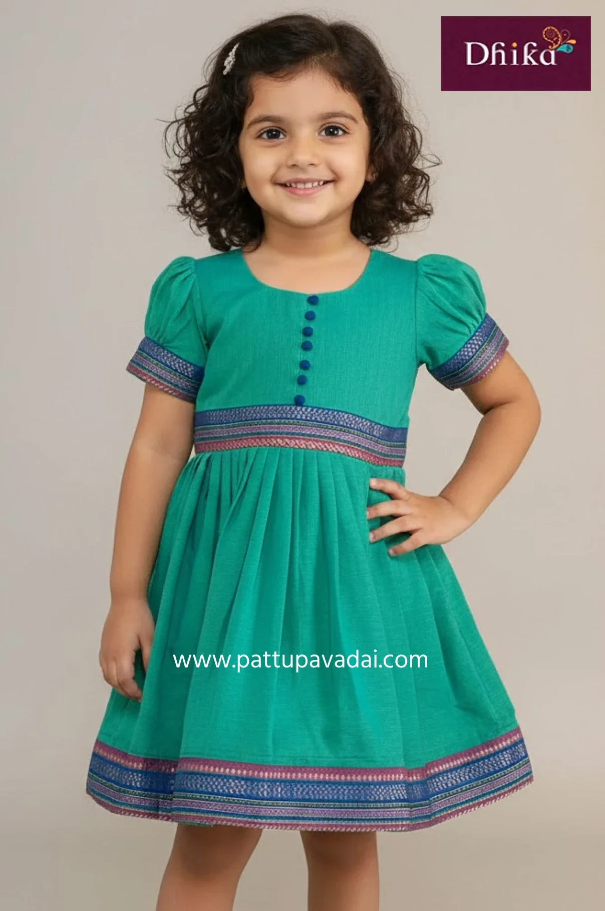 Pure Cotton Sea Green Frock for Kids – Comfortable Everyday Wear