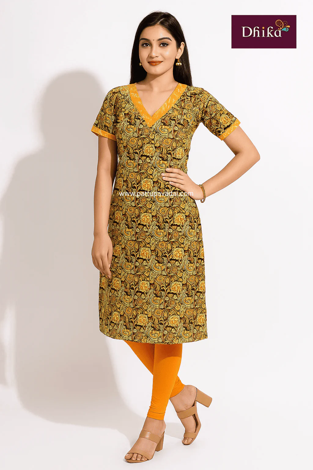 Pure Cotton Yellow & Black Kurti – Comfortable and Stylish Everyday Wear