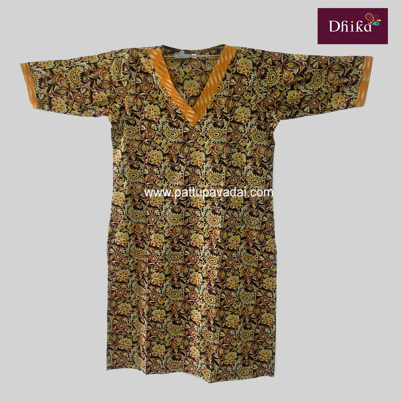 Pure Cotton Yellow & Black Kurti – Comfortable and Stylish Everyday Wear - Image 2