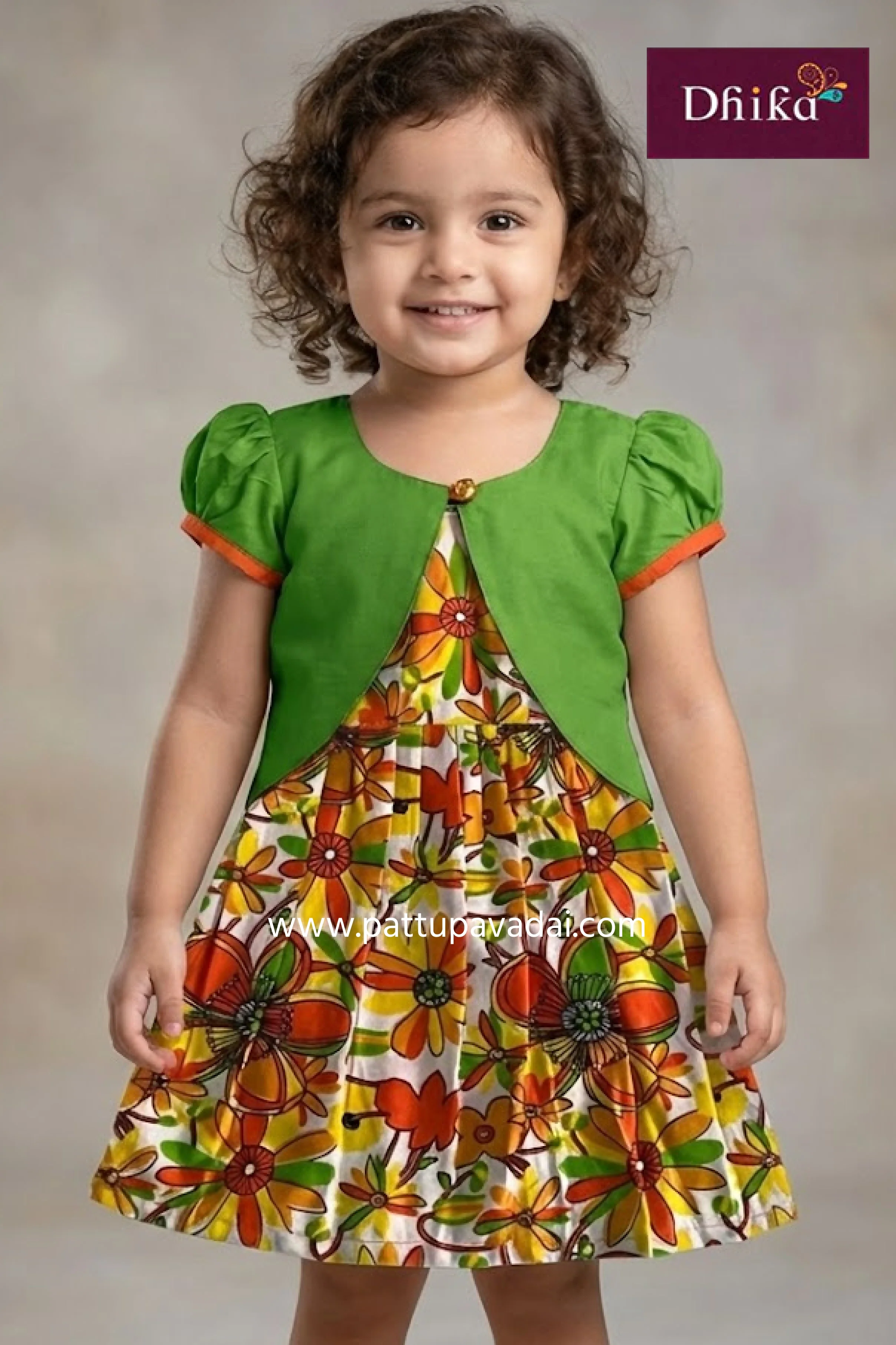 Silk Cotton Frock Pista Green with Shrugs – Trendy Summer Wear for Kids