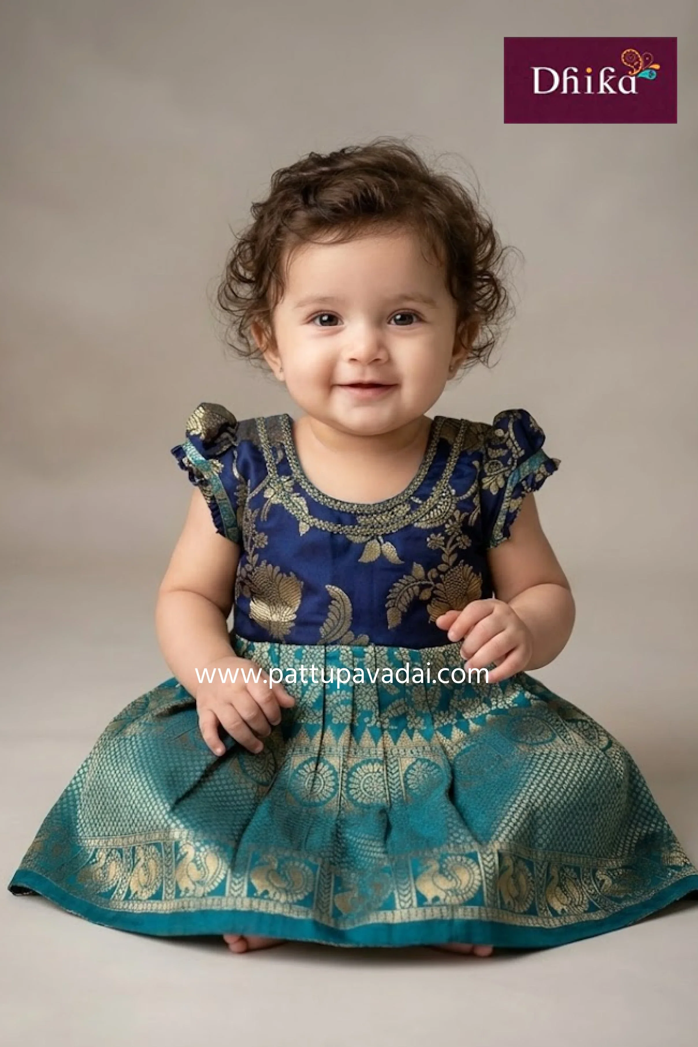Silk Cotton Frock Sky Blue – Cute Ethnic Wear for Kids